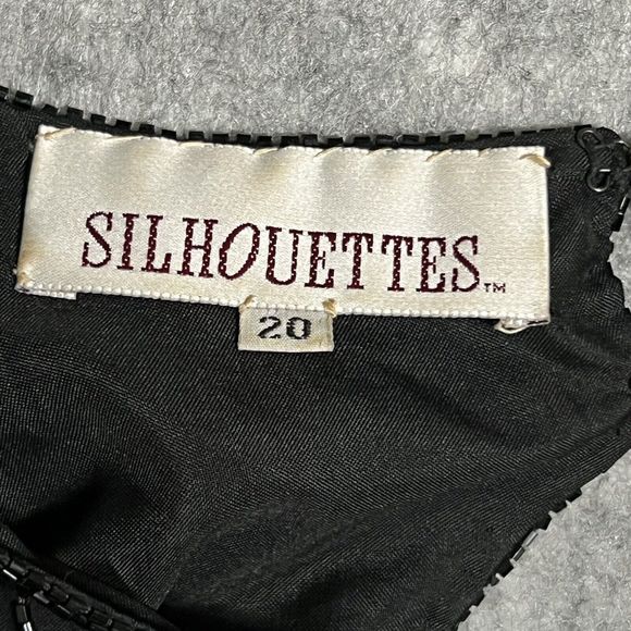 Silhouettes Dress Women's 20 ROARING 20s Sequins Beaded Flapper Girl Dress Black - Picture 4 of 17